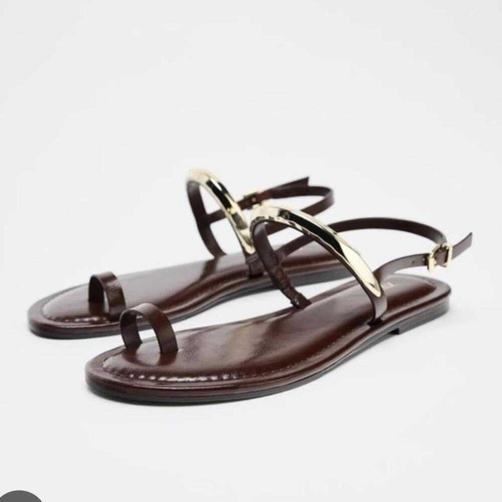 Zara flat sandals size 39